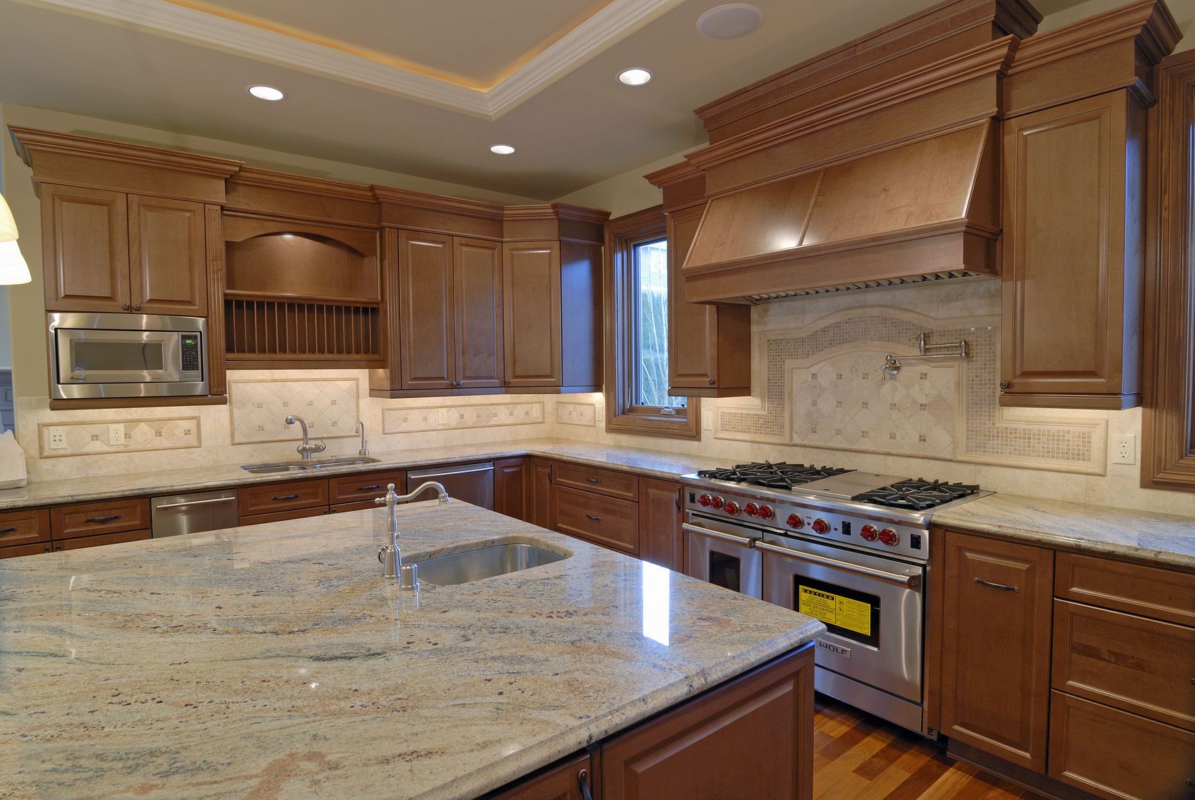 kitchen sink with marble top